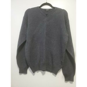 Renzo Italian Men's Sweater Wool Viscose Steel Blue XL